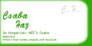 csaba haz business card